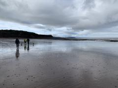 Walking along the beach at St Audrie's Bay - tide out!